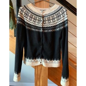 Lord & Taylor-FairIsle Cashmere Cardigan, Medium